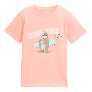 TOM TAILOR Jongens T-shirt, 37778 - Soft Neon Coral, 92-98