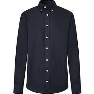Hackett London Heren Garment Dyed Oxford Shirt, Black Beauty, XS