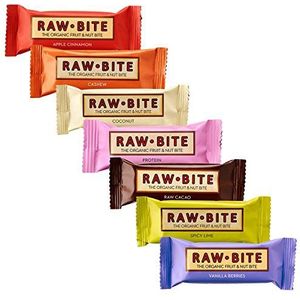 Raw Bite rauwkost (7 repen), gemengd pakket, per stuk verpakt (1 x 350 g)