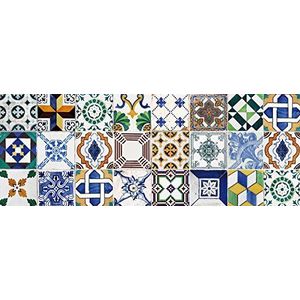 Laroom Bollato Vloerkleed, keukendesign, ceramic patchwork, 50 x 133 x 0,3 cm, kleurrijk