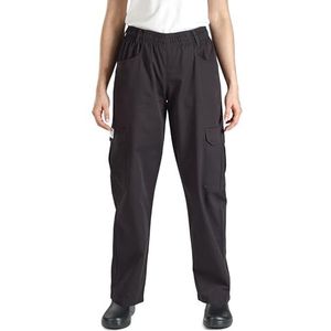 Mercer Culinaire Genesis Women's Chef Cargo Pant in Hounds Tooth, L, Zwart, 1
