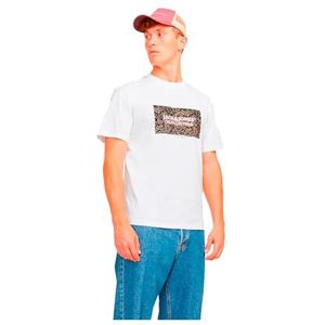 JACK & JONES Jorbushwick Box Tee Ss T-shirt met ronde hals voor heren, helder wit, S, Helder Wit, S