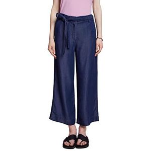 ESPRIT Verkorte broek met wijde pijpen, Tencel™, Blue Dark Washed., 32