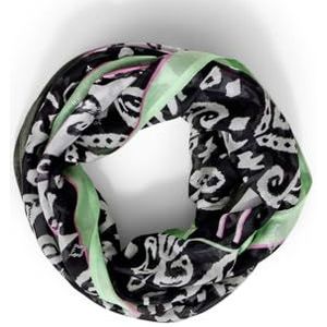 CECIL Dames B572440 Loop sjaal met print, zwart, A, zwart, A