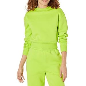 Amazon Essentials Dames bijgesneden sweatshirt met blote schouders (verkrijgbaar in grote maten), limoengroen, L