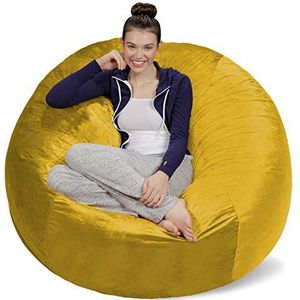 Sofa Sack XXL-De nieuwe comfortervaring zitzak met traagschuimvulling, perfect om te relaxen in de woonkamer of slaapkamer, fluweelzachte velours overtrek in citroengeel