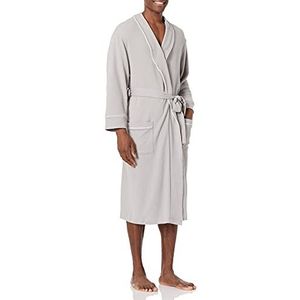 Amazon Essentials Men's Lichtgewicht badjas met wafelpatroon (verkrijgbaar in grote en lange maten), Lichtgrijs, M-L