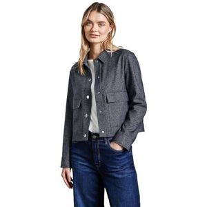 Lichte Jas - Hemdkraag - Lange Mouwen - Opgestikte Zakken - Materiaalmix met Stretchgehalte