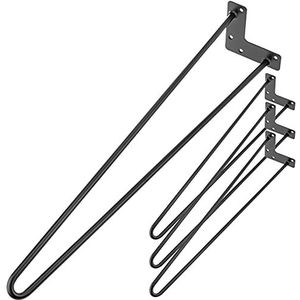 Tafel en meubelpoten in staal 2 staven 71 cm zwart 4-pack (IN93)