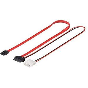 Wentronic HDD 2 in 1 S-ATA SlimLine kabel 0,3 m, rood/zwart