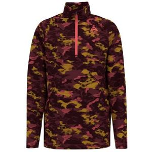 Odlo Unisex Midlayer 1/2 zip SESVENNA KIDS GRAPHIC sweatshirt, deep Claret, 128