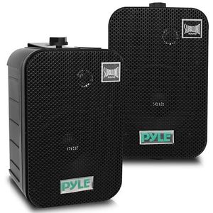 Pyle Luidsprekersysteem - Waterdichte Speakers - Luidspreker voor Buiten - Weerbestendige Wand en Plafondgemonteerde Luidsprekers - Voor Gebruik bij Zwembad, Patio, Binnen - Zwart