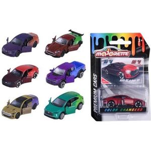 Majorette 212054041 - Color Changers Cars - Majorette Metalen auto's met vrijloop en openingsonderdelen, Verandert van kleur bij temperatuur Tussen 12 °C en 22 °C, Lengte: 7,5 cm, Vanaf 3 jaar