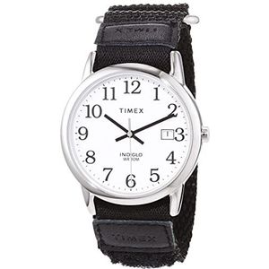 Timex Easy Reader 35 mm horloge met snelle omwikkeling en datumvenster, zwart, riem