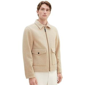 TOM TAILOR Heren 1037344 jas, 32526-Big Beige Herringbone Optic, XL, 32526 - Big Beige Herringbone Optic, XL
