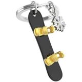 O meta[l]morphose Metalen broek MTM148-01 sleutelhanger snowboard & vlok, Zwart, goud., Eén maat