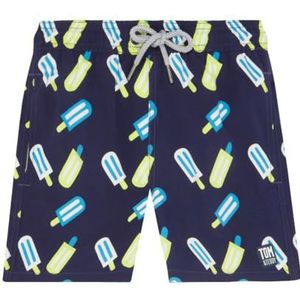 Tom & Teddy Zwemshorts Blue & Lime Ice Lollie in maat 5-6 voor kinderen, hoogwaardige badmode geïnspireerd op de Australische strandlifestyle voor vader en zoon, blauw, 5-6 Jaar
