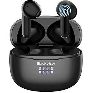 Blackview AirBuds 8 Bluetooth-hoofdtelefoon, draadloos, Bluetooth 5.3, stereo-hoofdtelefoon met touch-sensor, dubbele ruisonderdrukking, 56 uur speeltijd, led-stroomindicator