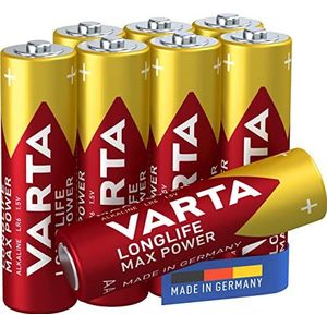 VARTA Longlife Max Power AA-batterijen (pak van 8) alkalinebatterij - Made in Germany (verpakking kan variëren)