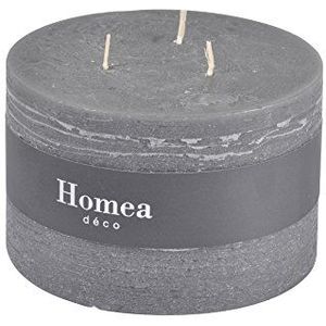 Homea 6bpc022gf kaars cilindrische paraffine antraciet 12,5 x 12,5 x 8 cm