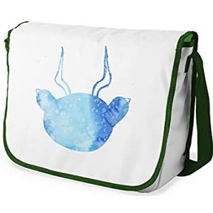 Bonamaison Digitaal bedrukte Messenger schooltas met kaki riem voor meisjes en jongens, boodschappentassen voor scholieren, schoudertassen, grootte: 29x36 cm
