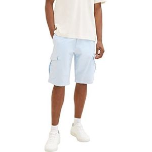 TOM TAILOR Heren 1036310 Bermuda Shorts, 31852-Blue White Chambray, 30, 31852 - Blue White Chambray, 30