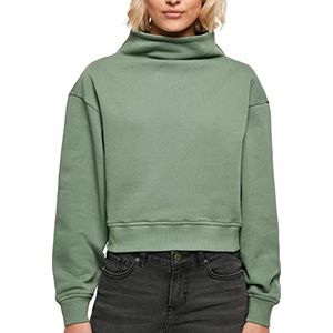 Urban Classics Vrouwen Dames Organic Short High Neck Crew Sweatshirt, salvia, XL, Salvia, XL