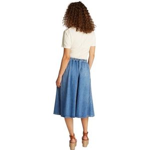 TOMMY HILFIGER Dames DNM MIDI FLARE ROK HW UMA WW0WW44389, Denim, 42, Denim (Uma), 68