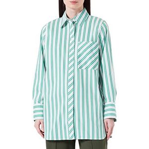 Gerry Weber Dames 160003-31402 blouse, ecru/wit/groene strepen, 36, ecru/wit/groene strepen, 36