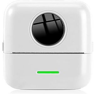 NK Draagbare fotoprinter, draadloze mini-thermische printer voor mobiele apparaten, inclusief papierrol en USB-kabel, compatibel met iOS en Android, witte kleur