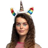 Boland - Eenhoorn tiara voor volwassenen, hoofdband met hoorn en oren, eenhoorn kostuum, carnavalskostuums, sprookjeskostuums, vrijgezellenfeest