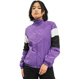 Urban Classics Dames licht trainingsjack dames Crinkle Track Jacket, Violet (Ultraviolet/Blk/Wht 01723), S