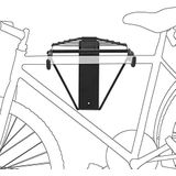 Relaxdays fiets ophangsysteem voor 1-2 fietsen, fietsbeugel voor wandmontage max. 50 kg, HxBxD 32 x 30 x 52 cm, zwart