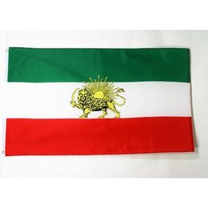 Iran Oude Vlag 150x90 cm - Voormalige Iraanse vlaggen 90 x 150 cm - Banner 3x5 ft Hoge kwaliteit - AZ FLAG