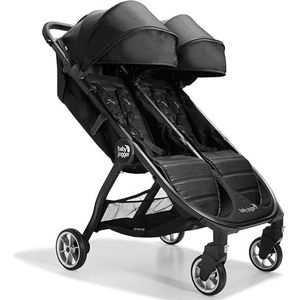 Baby Jogger City Tour 2 dubbele reiskinderwagen | Lichtgewicht, opvouwbare en draagbare dubbele buggy | Pitch Black