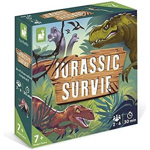 Janod - Jurassic Survival – gezelschapsspel voor kinderen – educatief spel voor het gezin – Franse taal – vanaf 7 jaar, J02459
