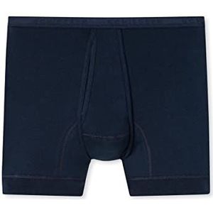 Schiesser Herenbroek kort met gulp, origineel fijn geribbeld ondergoed, Navy_005131, M