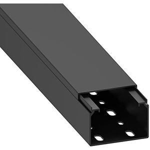 Habengut CC10113 kabelgoot (met montagegat in de bodem) 40x60 mm van PVC, kleur: zwart, lengte 1 m