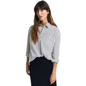 GANT Dames Rel Gestreepte Poplin Shirt Blouse, evening blue, 34