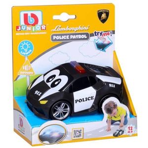 BB Junior Lamborghini Police Patrol: speelgoedauto Lamborghini met licht en geluid, vanaf 12 maanden, 12 cm. zwart (16-81206)
