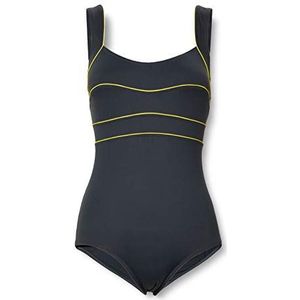 Haute pression D8002, eendelig badpak voor dames, Grijs/Geel, 42