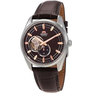 Orient RA-AR0005Y10B Analoog automatisch horloge voor volwassenen, met leren armband, zilver, armband