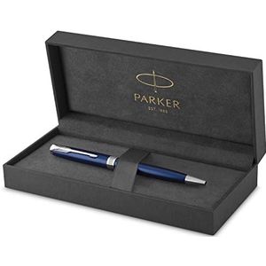 Parker Sonnet balpen | blauw gelakt met palladium trim | medium punt zwarte inkt | geschenkverpakking