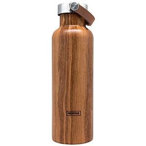 Nerthus FIH 766 Thermosfles met dubbele wandgreep voor kou en warm, kleur hout, roestvrij staal, 750 ml, BPA-vrij, 18/8