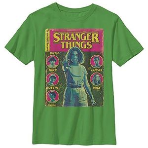 Stranger Things Unisex Kids Stranger Things Comic Cover Short Sleeve T-shirt, Kelly Green, eenheidsmaat, Kelly Green, S