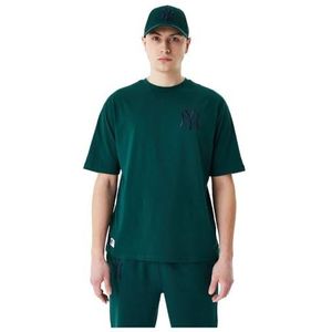 New Era Heren League Essntls Lc Os Tee Neyyan Dkgnvy New York Yankees T-shirt, Groen, S