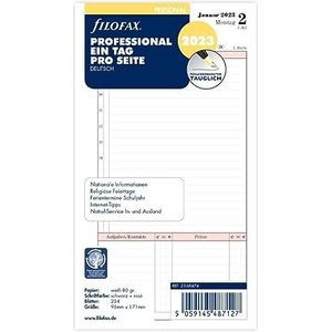 Filofax 23-68474 Personal Professional 1 dag op 1 pagina (Duits) 2023,wit/roze