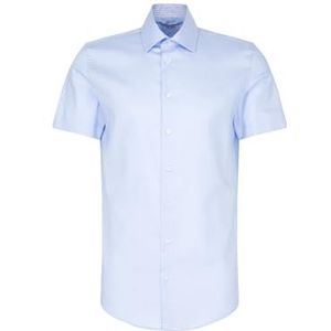 Seidensticker Zakelijk overhemd voor heren, shaped fit, strijkvrij, kent-kraag, korte mouwen, 100% katoen, lichtblauw, 46