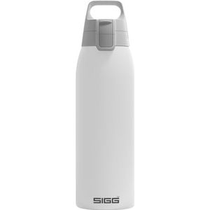 SIGG - Geïsoleerde drinkfles - Shield Therm One White - Geschikt voor koolzuurhoudende dranken - Lekvrij - Vaatwasmachinebestendig - BPA-vrij - 90% gerecycled roestvrij staal - Wit - 1L