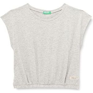 United Colors of Benetton Shirt met korte mouwen voor meisjes, Melange Light Grey 501, 120 cm